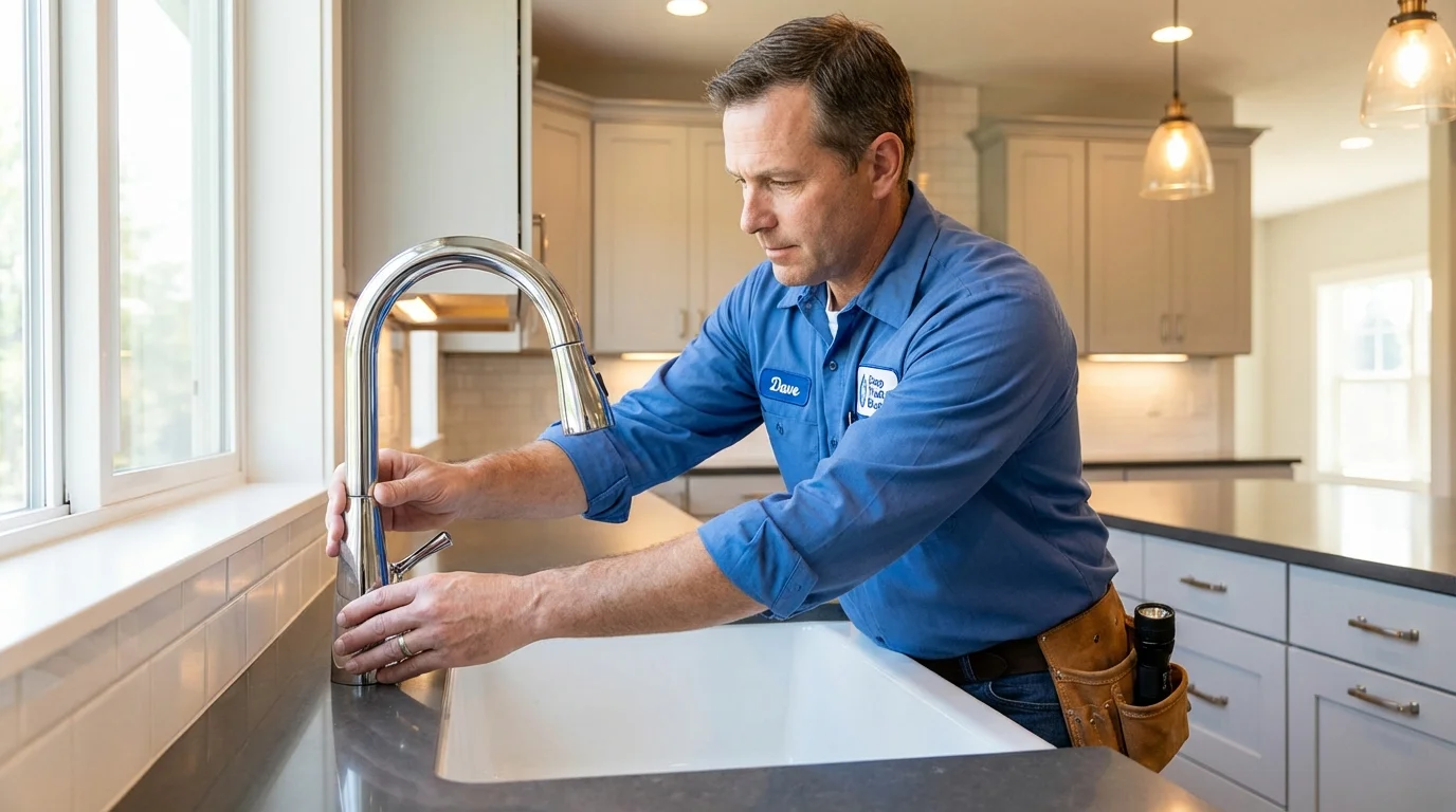 Kitchen faucet installation by Johns Plumbing LLC in Kouts